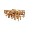 Country Oak 280cm Extending Cross Leg Square Table and 10 Grasmere Timber Seat Chairs - 4