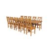 Country Oak 280cm Extending Cross Leg Square Table and 10 Grasmere Timber Seat Chairs - 4