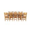 Country Oak 280cm Extending Cross Leg Square Table and 10 Grasmere Timber Seat Chairs - 6