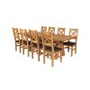 Country Oak 280cm Extending Cross Leg Square Table and 8 Windermere Brown Leather Chairs - 3