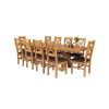 Country Oak 280cm Extending Cross Leg Square Table and 10 Windermere Brown Leather Chairs - WINTER SALE - 2