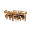 Country Oak 280cm Extending Cross Leg Square Table and 10 Windermere Brown Leather Chairs - SPRING SALE - 2