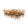 Country Oak 280cm Extending Cross Leg Square Table and 10 Windermere Brown Leather Chairs - WINTER SALE - 3