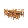 Country Oak 280cm Extending Cross Leg Square Table and 8 Windermere Timber Seat Chairs - 2