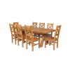 Country Oak 280cm Extending Cross Leg Square Table and 8 Windermere Timber Seat Chairs - 3