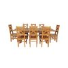 Country Oak 280cm Extending Cross Leg Square Table and 8 Windermere Timber Seat Chairs - 5
