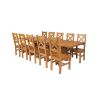Country Oak 280cm Extending Cross Leg Square Table and 10 Windermere Timber Seat Chairs - 3