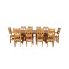 Country Oak 280cm Extending Cross Leg Square Table and 10 Windermere Timber Seat Chairs - 5