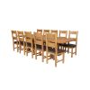 Country Oak 280cm Extending Cross Leg Square Table and 10 Chester Brown Leather Chairs - SPRING SALE - 3