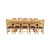 Country Oak 280cm Extending Cross Leg Square Table and 10 Chester Brown Leather Chairs - SPRING SALE - 6