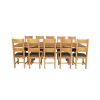 Country Oak 280cm Extending Cross Leg Square Table and 10 Chester Brown Leather Chairs - SPRING SALE - 6