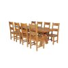 Country Oak 280cm Extending Cross Leg Square Table and 8 Chester Timber Seat Chairs - 2