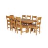 Country Oak 280cm Extending Cross Leg Square Table and 8 Chester Timber Seat Chairs - 3