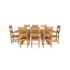 Country Oak 280cm Extending Cross Leg Square Table and 8 Chester Timber Seat Chairs - 4