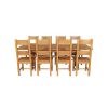 Country Oak 280cm Extending Cross Leg Square Table and 8 Chester Timber Seat Chairs - 5