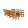 Country Oak 280cm Extending Cross Leg Square Table and 10 Chester Timber Seat Chairs - 2