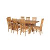 Country Oak 280cm Extending Cross Leg Square Table and 8 Chelsea Timber Seat Chairs - 2
