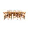 Country Oak 280cm Extending Cross Leg Square Table and 8 Chelsea Timber Seat Chairs - 7