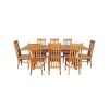 Country Oak 280cm Extending Cross Leg Square Table and 8 Chelsea Timber Seat Chairs - 3
