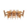 Country Oak 280cm Extending Cross Leg Square Table and 8 Chelsea Timber Seat Chairs - 3