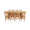 Country Oak 280cm Extending Cross Leg Square Table and 8 Chelsea Timber Seat Chairs - 5