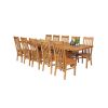 Country Oak 280cm Extending Cross Leg Square Table and 10 Chelsea Timber Seat Chairs - 2