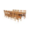 Country Oak 280cm Extending Cross Leg Square Table and 10 Chelsea Timber Seat Chairs - 4