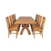 Country Oak 280cm Extending Cross Leg Square Table and 10 Chelsea Timber Seat Chairs - 5