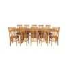 Country Oak 280cm Extending Cross Leg Square Table and 10 Chelsea Timber Seat Chairs - 6