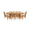 Country Oak 280cm Extending Cross Leg Square Table and 10 Chelsea Timber Seat Chairs - 7
