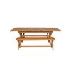 Country Oak 280cm Extending Cross Leg Table and 2 160cm Cross Leg Bench Set - 5