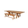 Country Oak 280cm Extending Cross Leg Table and 2 160cm Cross Leg Bench Set - 6