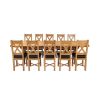 Country Oak 340cm Extending Cross Leg Oval Table and 10 Grasmere Brown Leather Chairs - SPRING SALE - 5