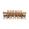 Country Oak 340cm Extending Cross Leg Oval Table and 12 Grasmere Brown Leather Chairs - 4