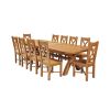 Country Oak 340cm Extending Cross Leg Oval Table and 10 Grasmere Timber Seat Chairs - 2