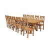 Country Oak 340cm Extending Cross Leg Oval Table and 10 Grasmere Timber Seat Chairs - 3