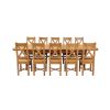 Country Oak 340cm Extending Cross Leg Oval Table and 10 Grasmere Timber Seat Chairs - 5