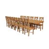 Country Oak 340cm Extending Cross Leg Oval Table and 12 Grasmere Timber Seat Chairs - 3