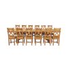 Country Oak 340cm Extending Cross Leg Oval Table and 12 Grasmere Timber Seat Chairs - 4