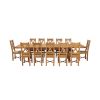 Country Oak 340cm Extending Cross Leg Oval Table and 12 Grasmere Timber Seat Chairs - 5