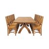 Country Oak 340cm Extending Cross Leg Oval Table and 12 Grasmere Timber Seat Chairs - 8
