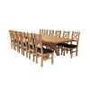 Country Oak 340cm Extending Cross Leg Oval Table and 12 Windermere Brown Leather Chairs - 3