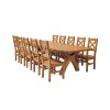 Country Oak 340cm Extending Cross Leg Oval Table and 10 Windermere Timber Seat Chairs - 2
