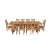 Country Oak 340cm Extending Cross Leg Oval Table and 10 Windermere Timber Seat Chairs - 4