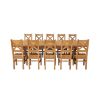 Country Oak 340cm Extending Cross Leg Oval Table and 10 Windermere Timber Seat Chairs - 5