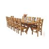 Country Oak 340cm Extending Cross Leg Oval Table and 12 Windermere Timber Seat Chairs - 2