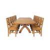 Country Oak 340cm Extending Cross Leg Oval Table and 12 Windermere Timber Seat Chairs - 8