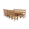 Country Oak 340cm Extending Cross Leg Oval Table and 10 Chester Timber Seat Chairs - 2
