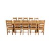 Country Oak 340cm Extending Cross Leg Oval Table and 10 Chester Timber Seat Chairs - 5