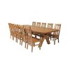 Country Oak 340cm Extending Cross Leg Oval Table and 10 Chelsea Timber Seat Chairs - 3